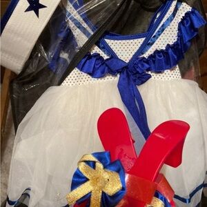Starry Blue and White Kids Dance Costume